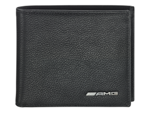AMG wallet.<br>Black. Cowhide. Metal AMG badge. RFID protection. Various note, coin, card compartments and slots. Dimensions approx. 12 x 2 x 9.5 cm. AMG wallet.<br>Black. Cowhide. Metal AMG badge. RFID protection. Various note, coin, card compartments and slots. Dimensions approx. 12 x 2 x 9.5 cm.