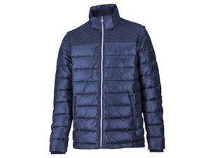 Jacke Herren 2-in-1-Funktion. Navy. Obermaterial 100 % Polyester (recycelt) mit DWR-Imprägnierung, Futter 100 % Polyamid (recycelt), Wattierung 100 % Polyester (recycelt). Wasserabweisend und atmungsaktiv. Abzippbare Ärmel. Abzippbare und weitenverstellbare Kapuze mit Tunnelzug. 2-Wege-Frontreißverschluss. Kinnschutz. Seitliche Leisten-Reißverschlusstaschen. Innentasche mit Reißverschluss im Brustbereich. Regulierbare Saumweite. Modern Fit. 3D-Plakette mit historischem Stern im Brustbereich, runder Metall-Zipperpuller mit historischem Logo an Reißverschlüssen. Größen S-XXL. Jacke Herren 2-in-1-Funktion. Navy. Obermaterial 100 % Polyester (recycelt) mit DWR-Imprägnierung, Futter 100 % Polyamid (recycelt), Wattierung 100 % Polyester (recycelt). Wasserabweisend und atmungsaktiv. Abzippbare Ärmel. Abzippbare und weitenverstellbare Kapuze mit Tunnelzug. 2-Wege-Frontreißverschluss. Kinnschutz. Seitliche Leisten-Reißverschlusstaschen. Innentasche mit Reißverschluss im Brustbereich. Regulierbare Saumweite. Modern Fit. 3D-Plakette mit historischem Stern im Brustbereich, runder Metall-Zipperpuller mit historischem Logo an Reißverschlüssen. Größen S-XXL.