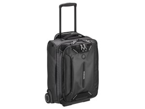 Trolley bag 45<br>Black. Underseater. Mercedes-Benz | Samsonite. Nylon and polyester (recycled). Large main compartment with inner lining made of recycled polyester and printed Mercedes-Benz pattern. 2-piece telescopic rod. Two wheels. Carrying handle on top and side, base handle. Smart Sleeve. Integrated name tag. Logo badge with Mercedes-Benz 3D star and Samsonite logo. Dimensions: approx. 45 × 36 × 20 cm, volume: approx. 30 l, weight: approx. 2 kg. Trolley bag 45<br>Black. Underseater. Mercedes-Benz | Samsonite. Nylon and polyester (recycled). Large main compartment with inner lining made of recycled polyester and printed Mercedes-Benz pattern. 2-piece telescopic rod. Two wheels. Carrying handle on top and side, base handle. Smart Sleeve. Integrated name tag. Logo badge with Mercedes-Benz 3D star and Samsonite logo. Dimensions: approx. 45 × 36 × 20 cm, volume: approx. 30 l, weight: approx. 2 kg.