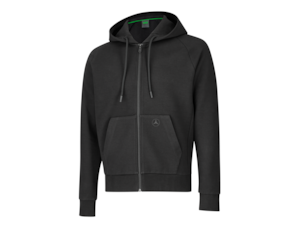 Sweatjacke Unisex 140 Jahre Mercedes-Benz 2026. Schwarz. 95 % Baumwolle/5 % Elasthan. Kängurutasche. Kapuze mit Tunnelzug und Kordel. Frontreißverschluss. Raglanärmel. Saum- und Ärmelbündchen mit elastischem Abschluss in 2x2 Rippe. Modern Fit. Mercedes Stern auf der Kängurutasche, großer historischer Stern im Rückenteil, 140 YEARS OF INNOVATION Logo am Saum im Rückenteil. Made for Mercedes-Benz by BOSS. Größen XS-XXL. Sweatjacke Unisex 140 Jahre Mercedes-Benz 2026. Schwarz. 95 % Baumwolle/5 % Elasthan. Kängurutasche. Kapuze mit Tunnelzug und Kordel. Frontreißverschluss. Raglanärmel. Saum- und Ärmelbündchen mit elastischem Abschluss in 2x2 Rippe. Modern Fit. Mercedes Stern auf der Kängurutasche, großer historischer Stern im Rückenteil, 140 YEARS OF INNOVATION Logo am Saum im Rückenteil. Made for Mercedes-Benz by BOSS. Größen XS-XXL.