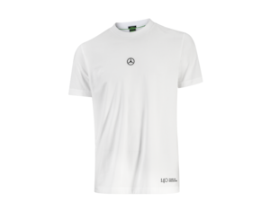 T-Shirt Unisex BOSS 140 Jahre Mercedes-Benz 2026. Weiß. 95 % Baumwolle/5 % Elasthan, Singlejersey. Rundhalsausschnitt in 1x1 Rippe. Modern Fit. Mercedes Stern im Brustbereich, 140 YEARS OF INNOVATION Logo am Saum im Vorderteil, großer historischer Stern im Rückenteil. Made for Mercedes-Benz by BOSS. Größen XS-XXL. T-Shirt Unisex BOSS 140 Jahre Mercedes-Benz 2026. Weiß. 95 % Baumwolle/5 % Elasthan, Singlejersey. Rundhalsausschnitt in 1x1 Rippe. Modern Fit. Mercedes Stern im Brustbereich, 140 YEARS OF INNOVATION Logo am Saum im Vorderteil, großer historischer Stern im Rückenteil. Made for Mercedes-Benz by BOSS. Größen XS-XXL.