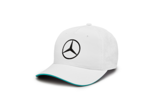 Cap, team, Mercedes-AMG F1. 100% polyester. Mercedes star on the front, MERCEDES-AMG PETRONAS FORMULA ONE TEAM logo on the back. Adjustable fit. White B6 799 7898. Black B6 799 7897.