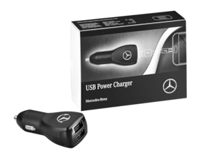 USB charger. Intelligent "smart charging" and an output of up to 2 x 2.4 A allow you to power up quickly and conveniently via the cigarette lighter while you're on the move.With protection against overheating and subtly illuminated USB ports that make the charger easy to use in the dark, too.