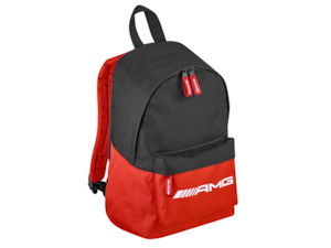 Children's AMG rucksack Black/white/red. 100% polyester. Main compartment with 2-way zip. Zipped front pocket. Adjustable, padded shoulder straps. Padded back section. Loop. Tag for name and address. Dimensions approx. 22 x 14.5 x 32 cm.