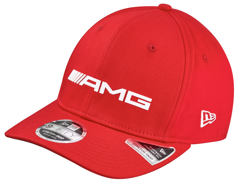 AMG cap. Red. 97% cotton/3% spandex. Adjustable fit. Made for Mercedes-AMG by New Era.