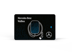 The Mercedes-Benz RFID card enables you to authorise various users* to charge using your wallbox, while at the same time protecting your wallbox from unauthorised access by third parties. When using the RFID card management process, charging at the wallbox can only begin after an authorised user has presented a corresponding RFID card.**