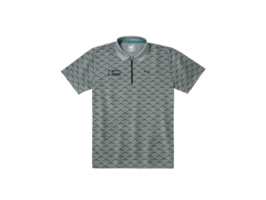 Men's polo shirt. 100% polyester. PUMA DryCELL technology wicks moisture away from the skin. MERCEDES AMG PETRONAS MOTORSPORT logo and PUMA Cat logo on front. By PUMA for Mercedes-Benz. Sizes XS-XXL. grey B6 799 5455-5460. blue B6 799 5461-5466.