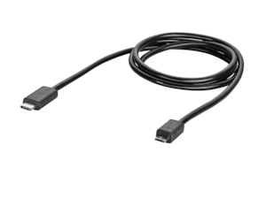 Media Interface Performance Cable, micro USB. For devices with a micro-USB connection. For convenient and safe operation using the vehicle's on-board operating units. Convenient reading of additional information. Use as charging station. Cable length approx. 100 cm.