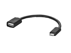 Media Interface adapter cable. USB type C connector for connection on vehicle side and USB type A jack for connecting external devices. For convenient and safe operation using the vehicle's on-board operating units. Convenient reading of additional information. Use as charging station. Cable length approx. 20 cm.