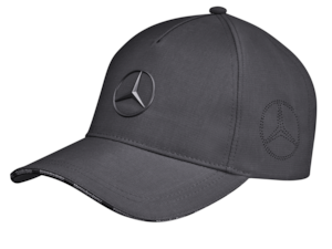 Cap. Anthracite. Polyester. Water-repellent outer material, perforated Mercedes star. Adjustable fit.