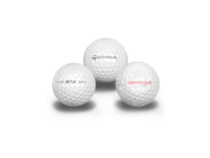 AMG golf balls, set of 3. White. Urethane. TaylorMade TP5 Tour Ball. 5-layer ball structure. Made for Mercedes-Benz by TaylorMade.