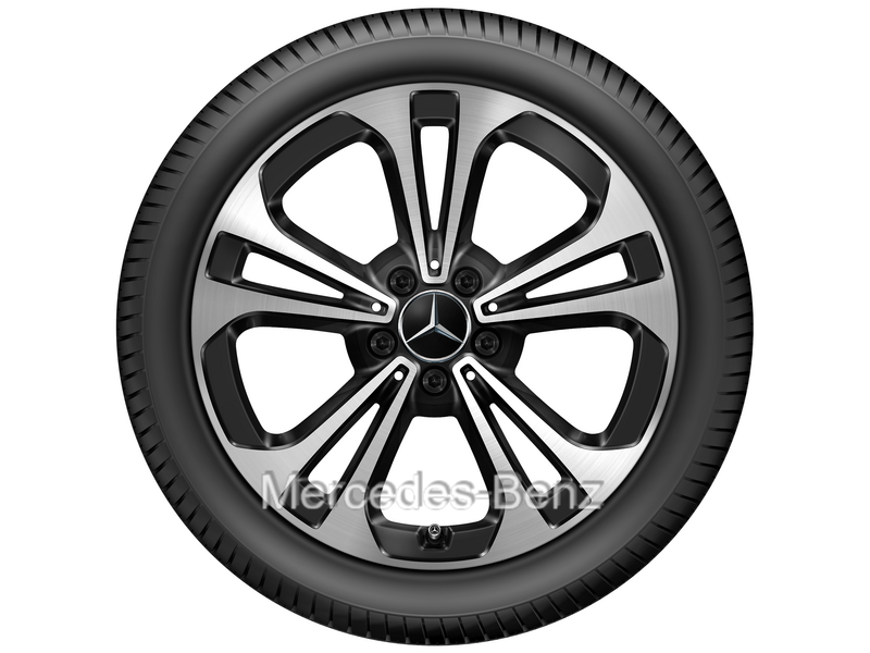Mercedes-Benz Original Winter-Komplettrad 5-Doppelspeichen schwarz glanzgedreht Mercedes-Benz Original Winter-Komplettrad 5-Doppelspeichen schwarz glanzgedreht