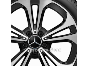 Mercedes-Benz Original Winter-Komplettrad 5-Doppelspeichen schwarz glanzgedreht Mercedes-Benz Original Winter-Komplettrad 5-Doppelspeichen schwarz glanzgedreht